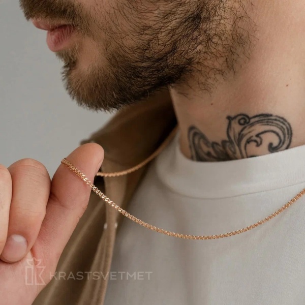 Цепь из красного золота 585, плетение «Нонна»